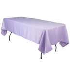 Lamour Satin 60"x102" Rectangle Tablecloth Lavender Lilac - Durable & Silky Soft Feel Table Cover - Bell Racket Store