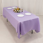 Lamour Satin 60"x102" Rectangle Tablecloth Lavender Lilac - Durable & Silky Soft Feel Table Cover - Bell Racket Store