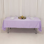 Lamour Satin 60"x102" Rectangle Tablecloth Lavender Lilac - Durable & Silky Soft Feel Table Cover - Bell Racket Store
