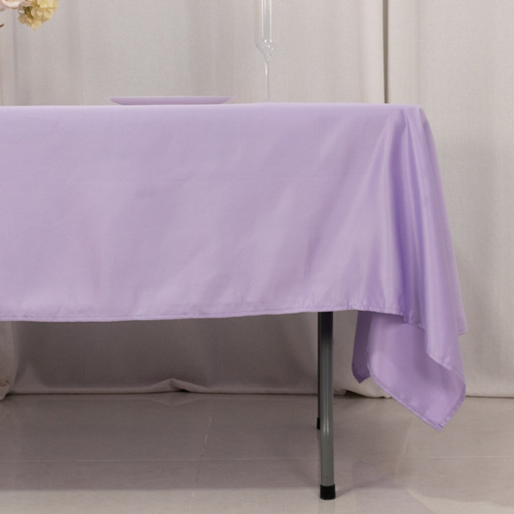Lamour Satin 60"x102" Rectangle Tablecloth Lavender Lilac - Durable & Silky Soft Feel Table Cover - Bell Racket Store