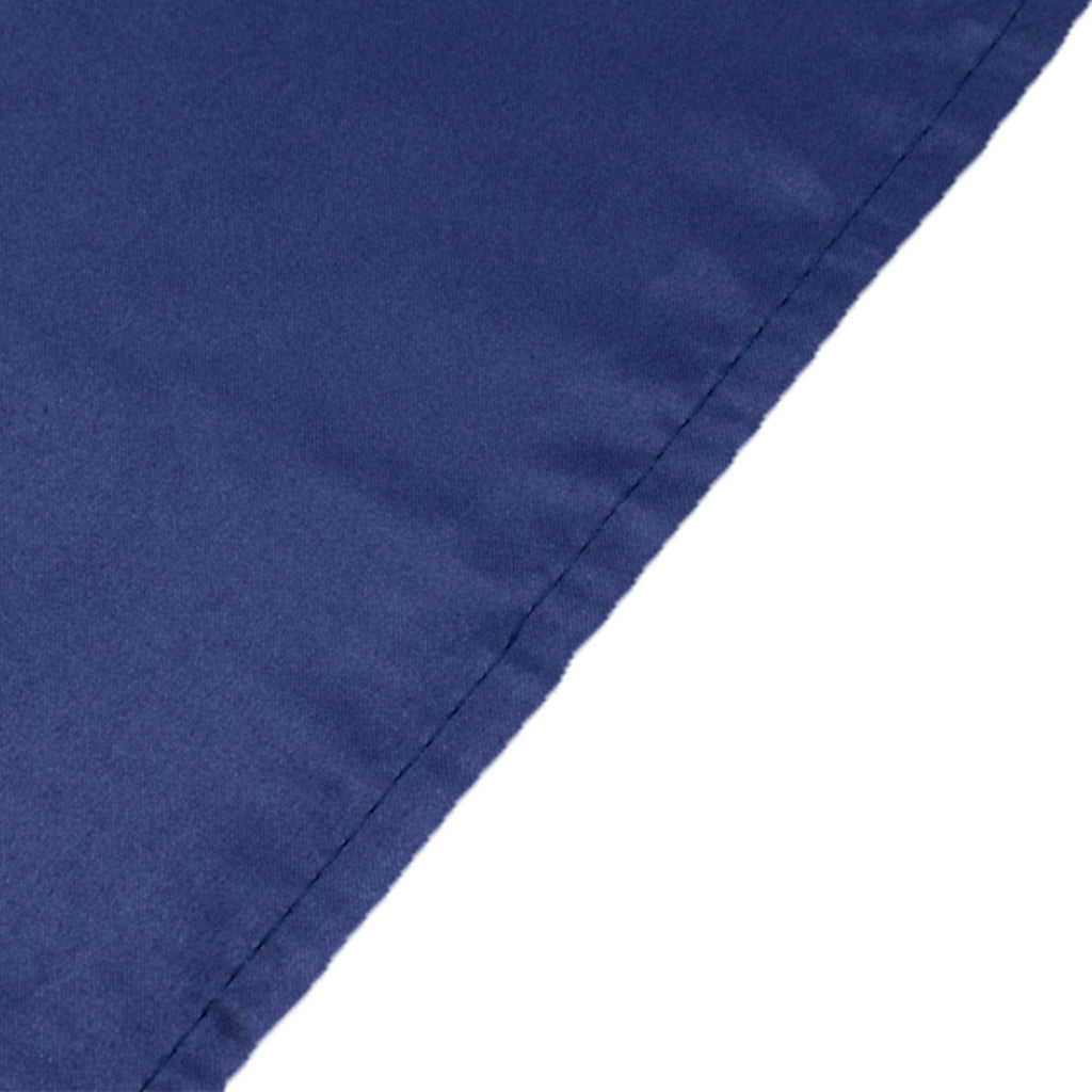Lamour Satin 60"x102" Rectangle Tablecloth Navy Blue - Durable & Silky Soft Feel Table Cover - Bell Racket Store