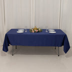 Lamour Satin 60"x102" Rectangle Tablecloth Navy Blue - Durable & Silky Soft Feel Table Cover - Bell Racket Store
