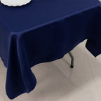 Lamour Satin 60"x102" Rectangle Tablecloth Navy Blue - Durable & Silky Soft Feel Table Cover - Bell Racket Store