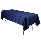 Lamour Satin 60"x102" Rectangle Tablecloth Navy Blue - Durable & Silky Soft Feel Table Cover - Bell Racket Store