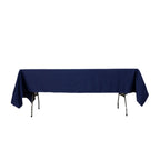 Lamour Satin 60"x102" Rectangle Tablecloth Navy Blue - Durable & Silky Soft Feel Table Cover - Bell Racket Store