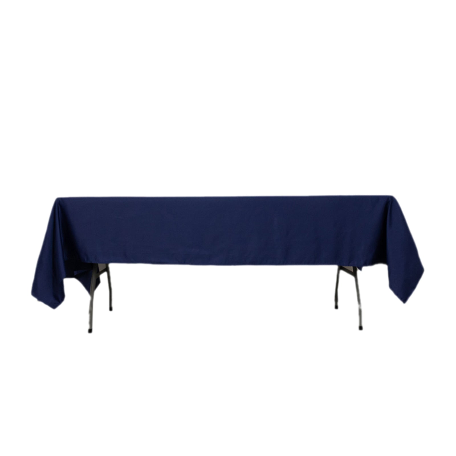 Lamour Satin 60"x102" Rectangle Tablecloth Navy Blue - Durable & Silky Soft Feel Table Cover - Bell Racket Store