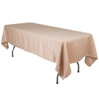 Lamour Satin 60"x102" Rectangle Tablecloth Nude - Durable & Silky Soft Feel Table Cover - Bell Racket Store