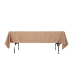 Lamour Satin 60"x102" Rectangle Tablecloth Nude - Durable & Silky Soft Feel Table Cover - Bell Racket Store
