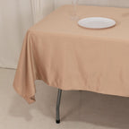Lamour Satin 60"x102" Rectangle Tablecloth Nude - Durable & Silky Soft Feel Table Cover - Bell Racket Store