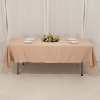 Lamour Satin 60"x102" Rectangle Tablecloth Nude - Durable & Silky Soft Feel Table Cover - Bell Racket Store