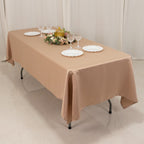 Lamour Satin 60"x102" Rectangle Tablecloth Nude - Durable & Silky Soft Feel Table Cover - Bell Racket Store
