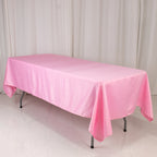Lamour Satin 60"x102" Rectangle Tablecloth Pink - Durable & Silky Soft Feel Table Cover - Bell Racket Store