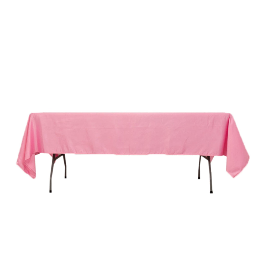 Lamour Satin 60"x102" Rectangle Tablecloth Pink - Durable & Silky Soft Feel Table Cover - Bell Racket Store