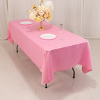 Lamour Satin 60"x102" Rectangle Tablecloth Pink - Durable & Silky Soft Feel Table Cover - Bell Racket Store