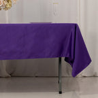Lamour Satin 60"x102" Rectangle Tablecloth Purple - Durable & Silky Soft Feel Table Cover - Bell Racket Store