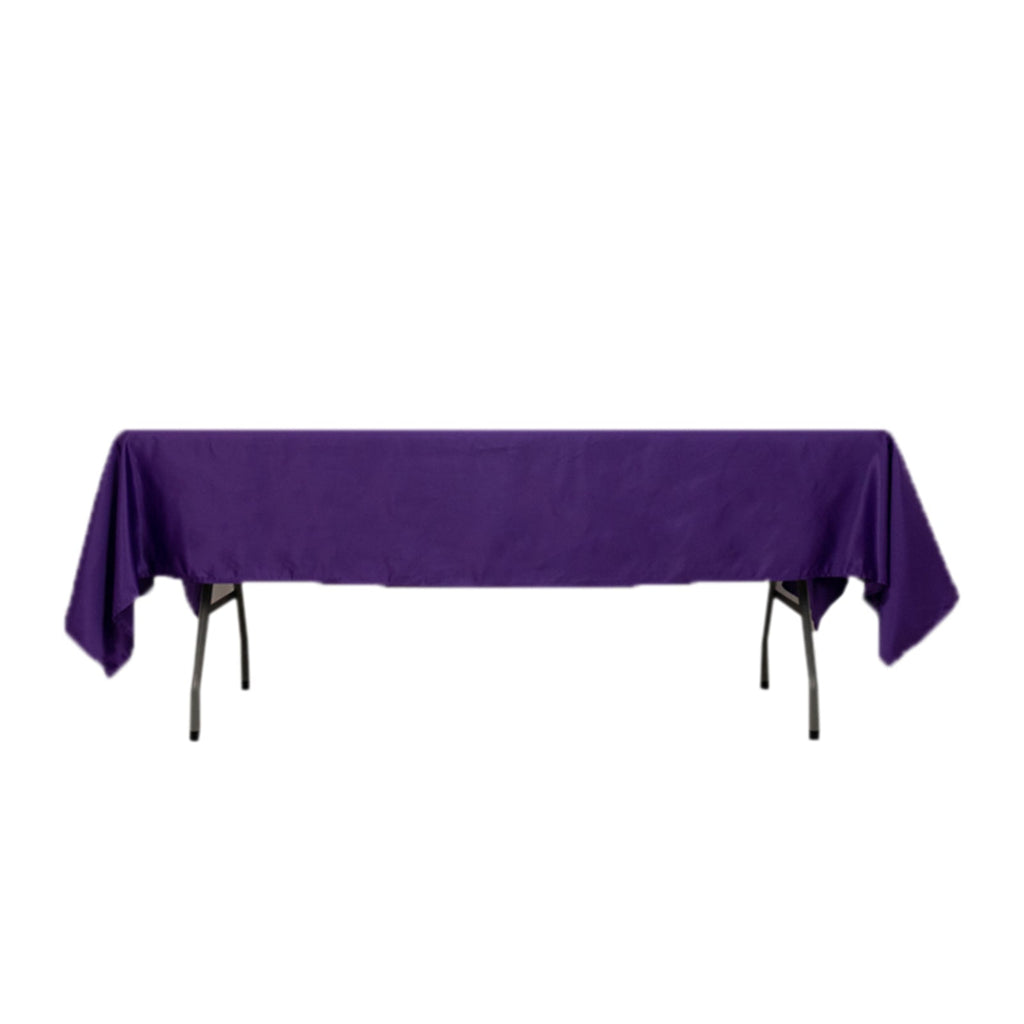Lamour Satin 60"x102" Rectangle Tablecloth Purple - Durable & Silky Soft Feel Table Cover - Bell Racket Store