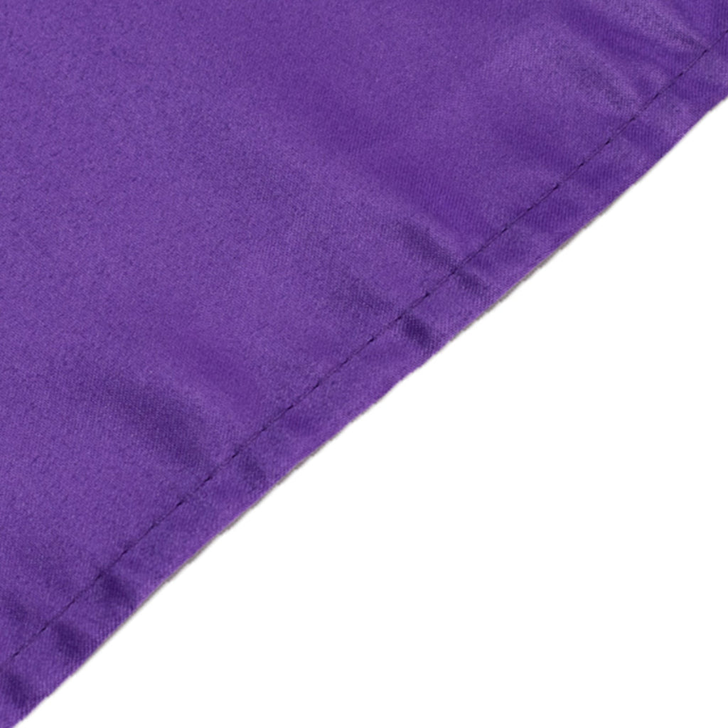 Lamour Satin 60"x102" Rectangle Tablecloth Purple - Durable & Silky Soft Feel Table Cover - Bell Racket Store