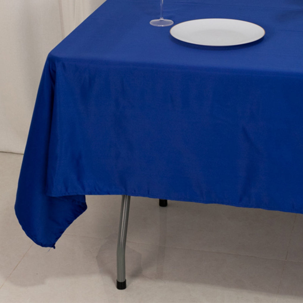 Lamour Satin 60"x102" Rectangle Tablecloth Royal Blue - Durable & Silky Soft Feel Table Cover - Bell Racket Store