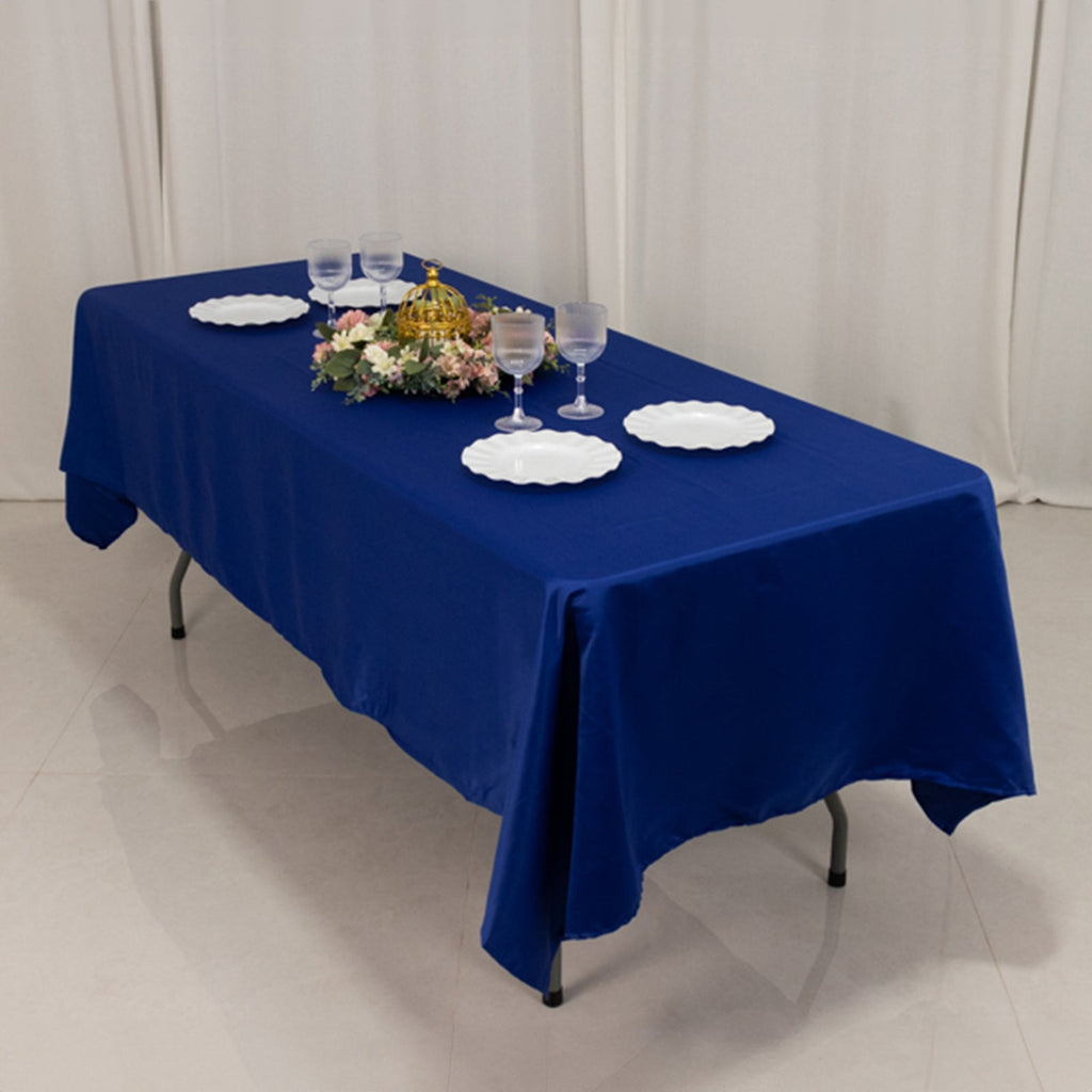 Lamour Satin 60"x102" Rectangle Tablecloth Royal Blue - Durable & Silky Soft Feel Table Cover - Bell Racket Store