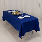 Lamour Satin 60"x102" Rectangle Tablecloth Royal Blue - Durable & Silky Soft Feel Table Cover - Bell Racket Store