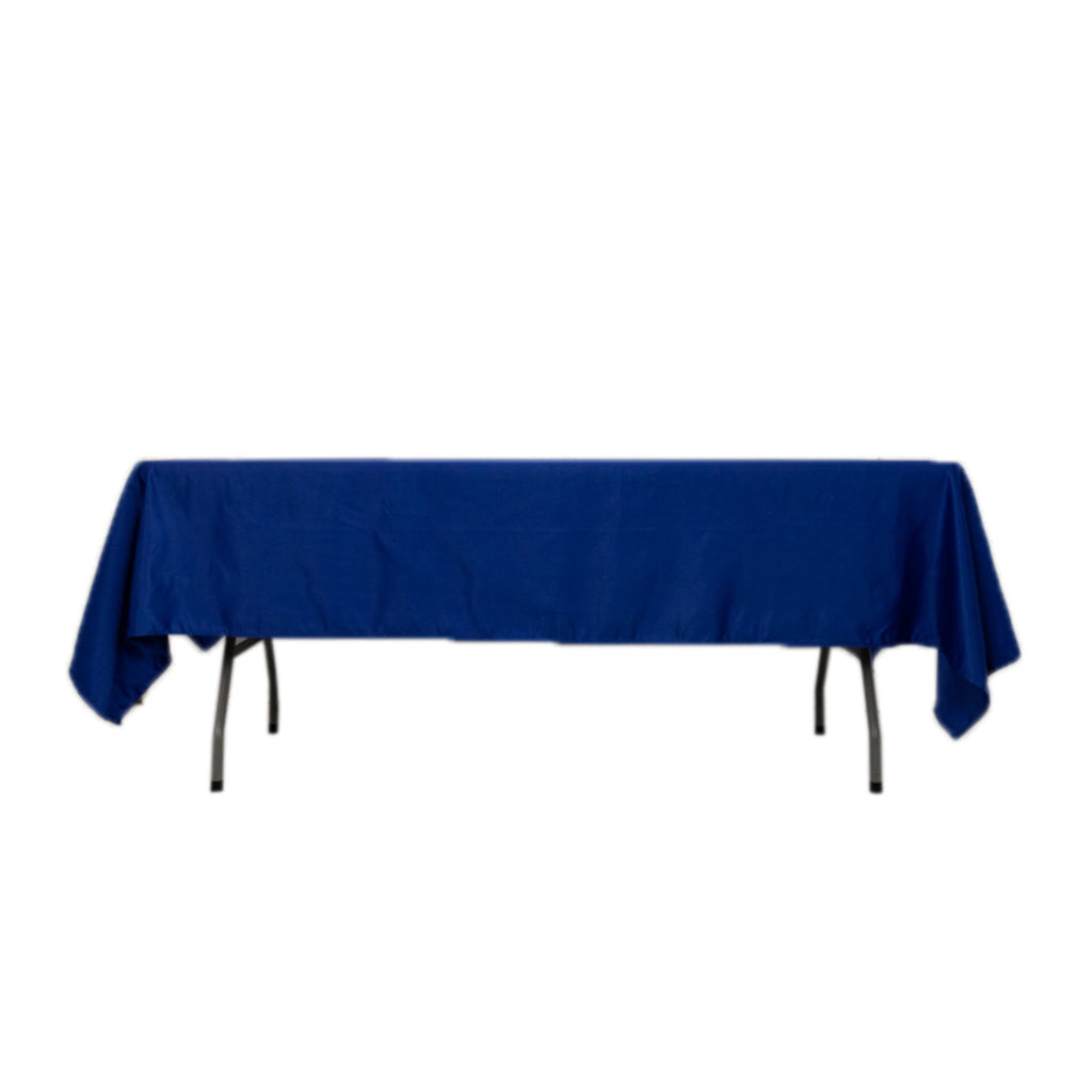 Lamour Satin 60"x102" Rectangle Tablecloth Royal Blue - Durable & Silky Soft Feel Table Cover - Bell Racket Store