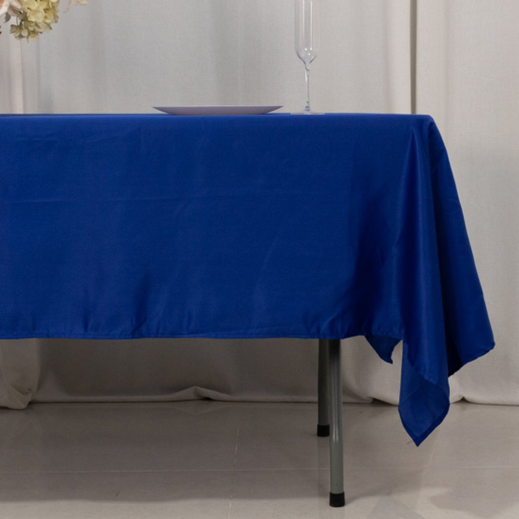 Lamour Satin 60"x102" Rectangle Tablecloth Royal Blue - Durable & Silky Soft Feel Table Cover - Bell Racket Store