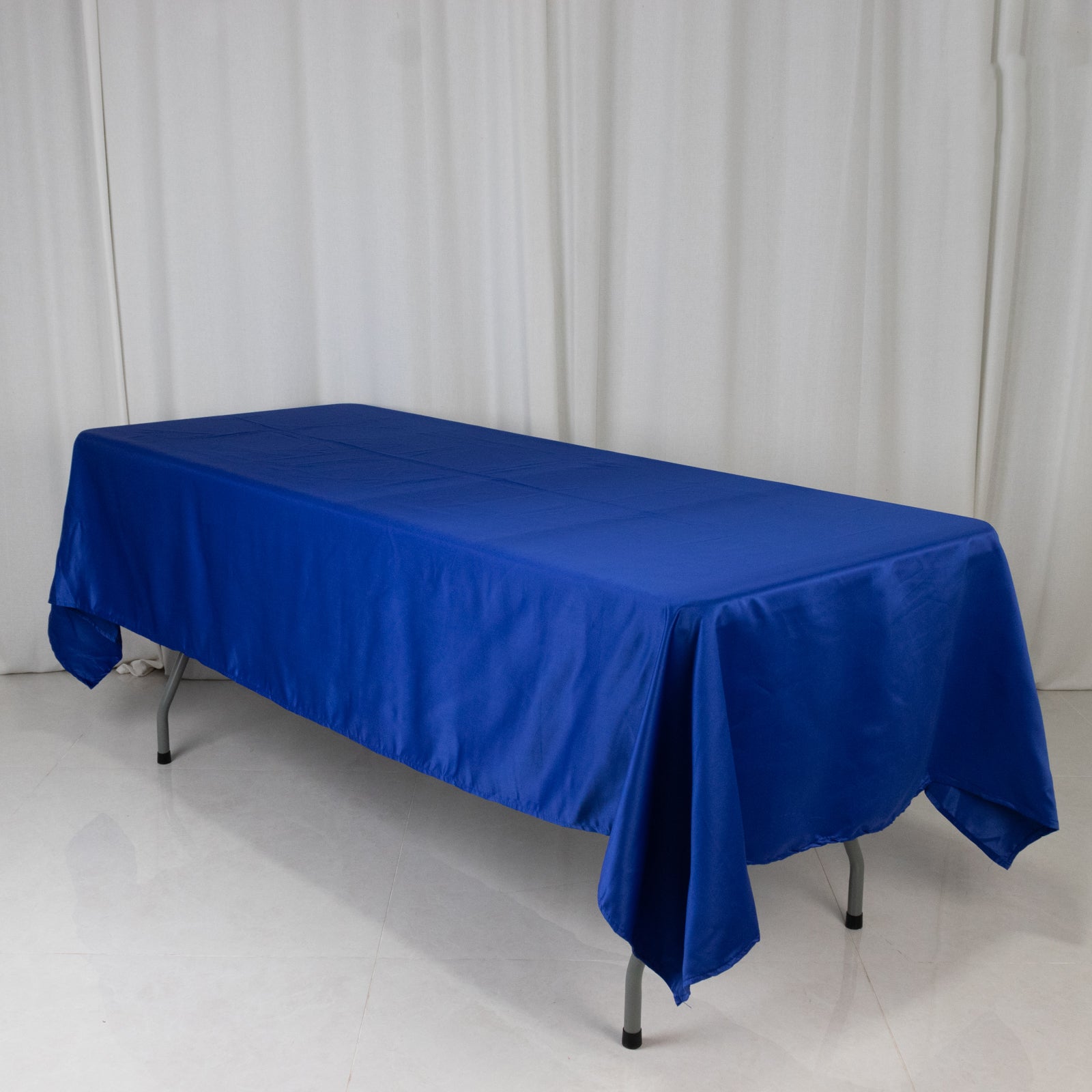 Lamour Satin 60"x102" Rectangle Tablecloth Royal Blue - Durable & Silky Soft Feel Table Cover - Bell Racket Store