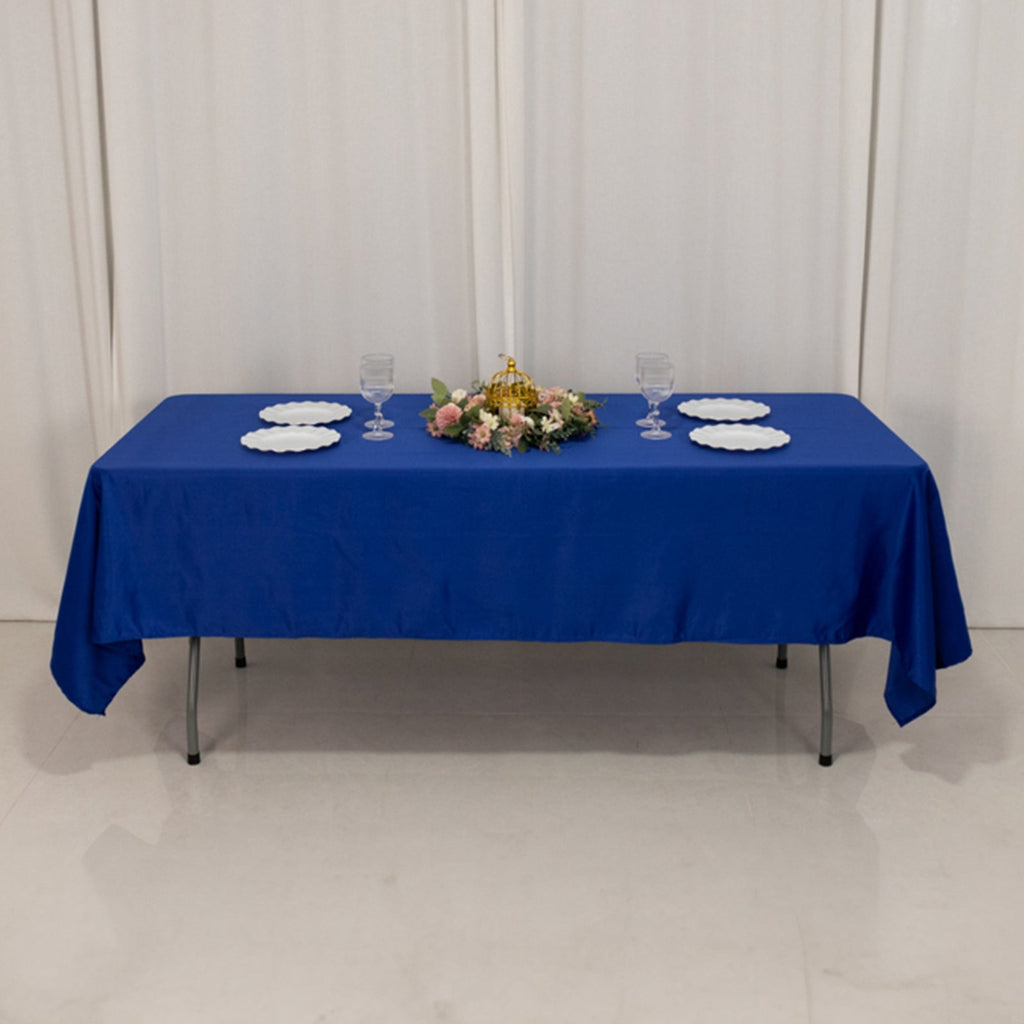 Lamour Satin 60"x102" Rectangle Tablecloth Royal Blue - Durable & Silky Soft Feel Table Cover - Bell Racket Store