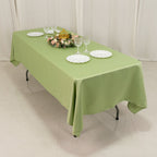 Lamour Satin 60"x102" Rectangle Tablecloth Sage Green - Durable & Silky Soft Feel Table Cover - Bell Racket Store