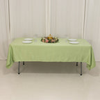 Lamour Satin 60"x102" Rectangle Tablecloth Sage Green - Durable & Silky Soft Feel Table Cover - Bell Racket Store