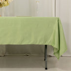 Lamour Satin 60"x102" Rectangle Tablecloth Sage Green - Durable & Silky Soft Feel Table Cover - Bell Racket Store