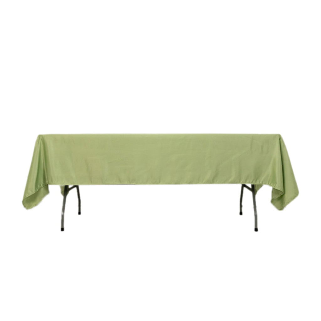 Lamour Satin 60"x102" Rectangle Tablecloth Sage Green - Durable & Silky Soft Feel Table Cover - Bell Racket Store