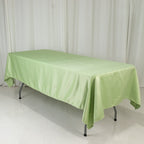 Lamour Satin 60"x102" Rectangle Tablecloth Sage Green - Durable & Silky Soft Feel Table Cover - Bell Racket Store