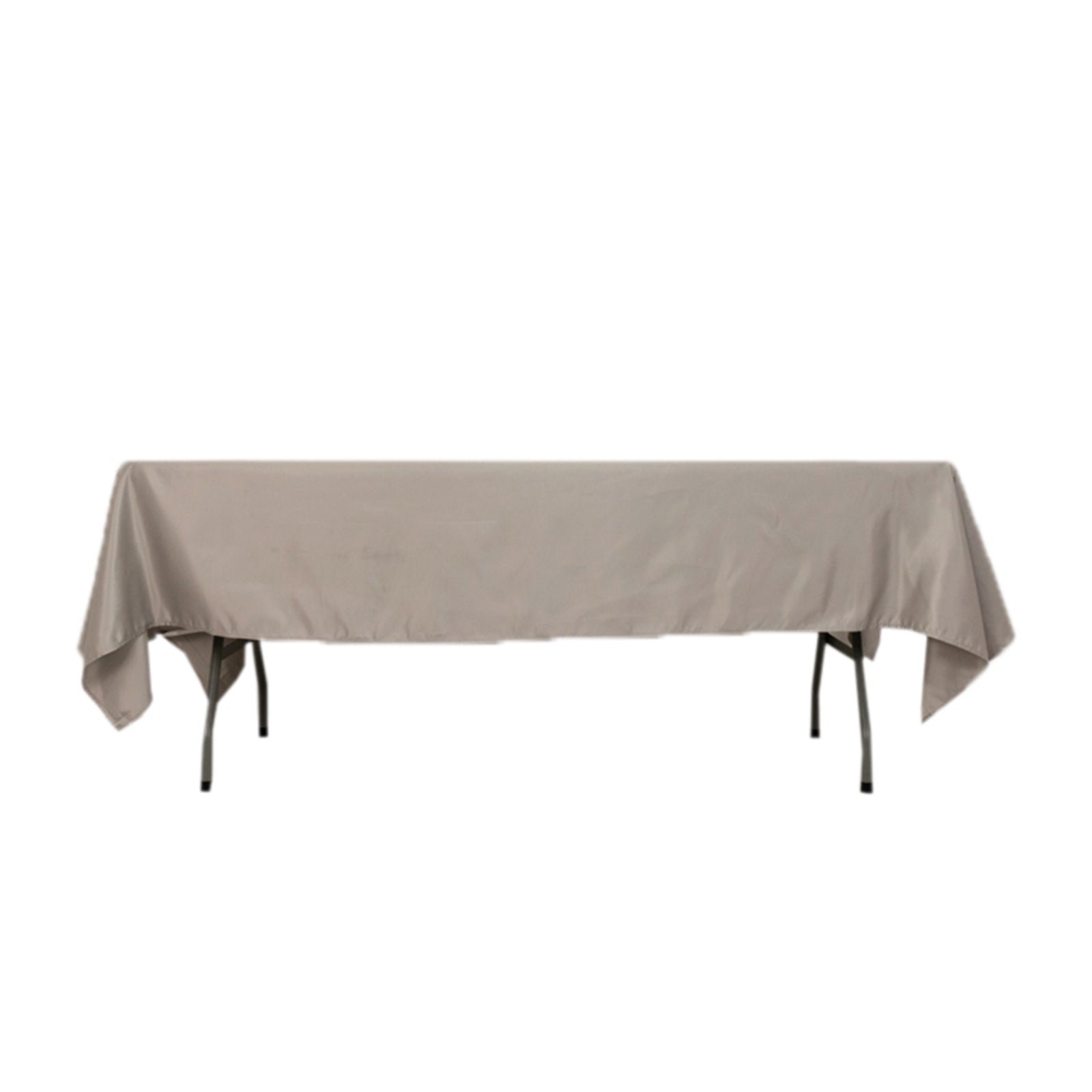 Lamour Satin 60"x102" Rectangle Tablecloth Silver - Durable & Silky Soft Feel Table Cover - Bell Racket Store