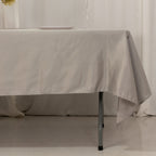 Lamour Satin 60"x102" Rectangle Tablecloth Silver - Durable & Silky Soft Feel Table Cover - Bell Racket Store