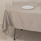 Lamour Satin 60"x102" Rectangle Tablecloth Silver - Durable & Silky Soft Feel Table Cover - Bell Racket Store