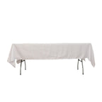 Lamour Satin 60"x102" Rectangle Tablecloth White - Durable & Silky Soft Feel Table Cover for Weddings & Banquets - Bell Racket Store