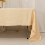 Lamour Satin 60"x126" Rectangle Tablecloth Beige - Soft & Silk - Like Table Cover - Bell Racket Store