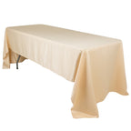 Lamour Satin 60"x126" Rectangle Tablecloth Beige - Soft & Silk - Like Table Cover - Bell Racket Store