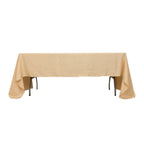 Lamour Satin 60"x126" Rectangle Tablecloth Beige - Soft & Silk - Like Table Cover - Bell Racket Store