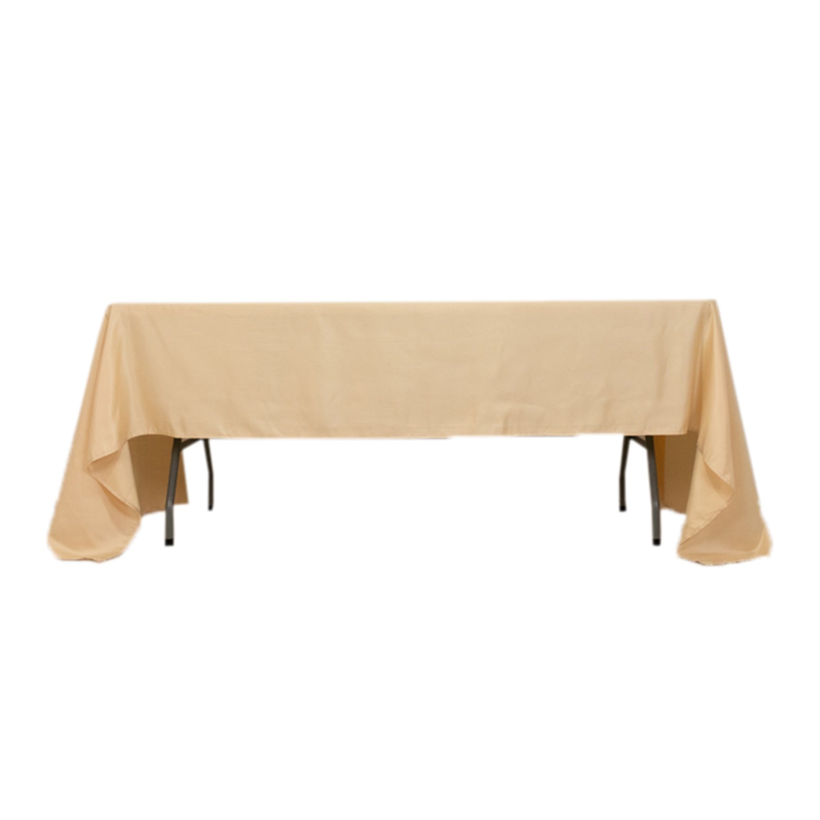 Lamour Satin 60"x126" Rectangle Tablecloth Beige - Soft & Silk - Like Table Cover - Bell Racket Store
