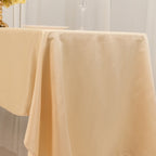 Lamour Satin 60"x126" Rectangle Tablecloth Beige - Soft & Silk - Like Table Cover - Bell Racket Store