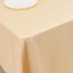 Lamour Satin 60"x126" Rectangle Tablecloth Beige - Soft & Silk - Like Table Cover - Bell Racket Store