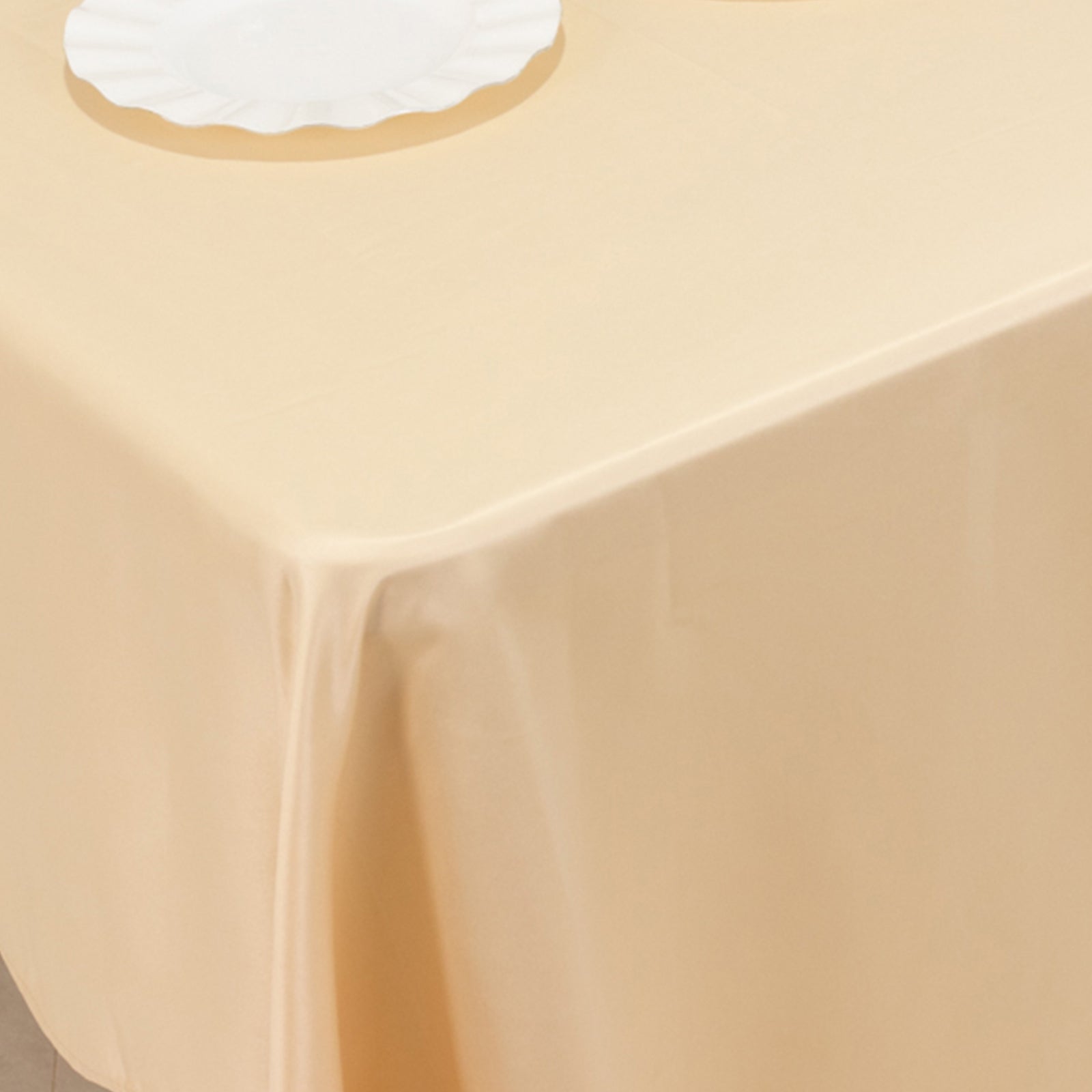Lamour Satin 60"x126" Rectangle Tablecloth Beige - Soft & Silk - Like Table Cover - Bell Racket Store