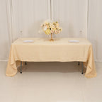 Lamour Satin 60"x126" Rectangle Tablecloth Beige - Soft & Silk - Like Table Cover - Bell Racket Store