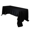 Lamour Satin 60"x126" Rectangle Tablecloth Black - Soft & Silk - Like Table Cover for Upscale Dining - Bell Racket Store