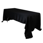 Lamour Satin 60"x126" Rectangle Tablecloth Black - Soft & Silk - Like Table Cover for Upscale Dining - Bell Racket Store