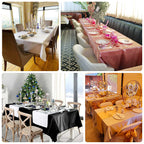 Lamour Satin 60"x126" Rectangle Tablecloth Black - Soft & Silk - Like Table Cover for Upscale Dining - Bell Racket Store