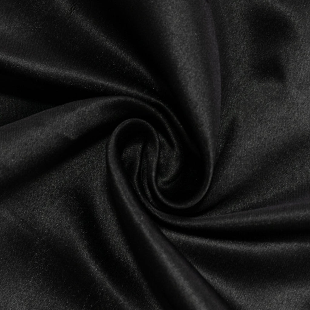 Lamour Satin 60"x126" Rectangle Tablecloth Black - Soft & Silk - Like Table Cover for Upscale Dining - Bell Racket Store