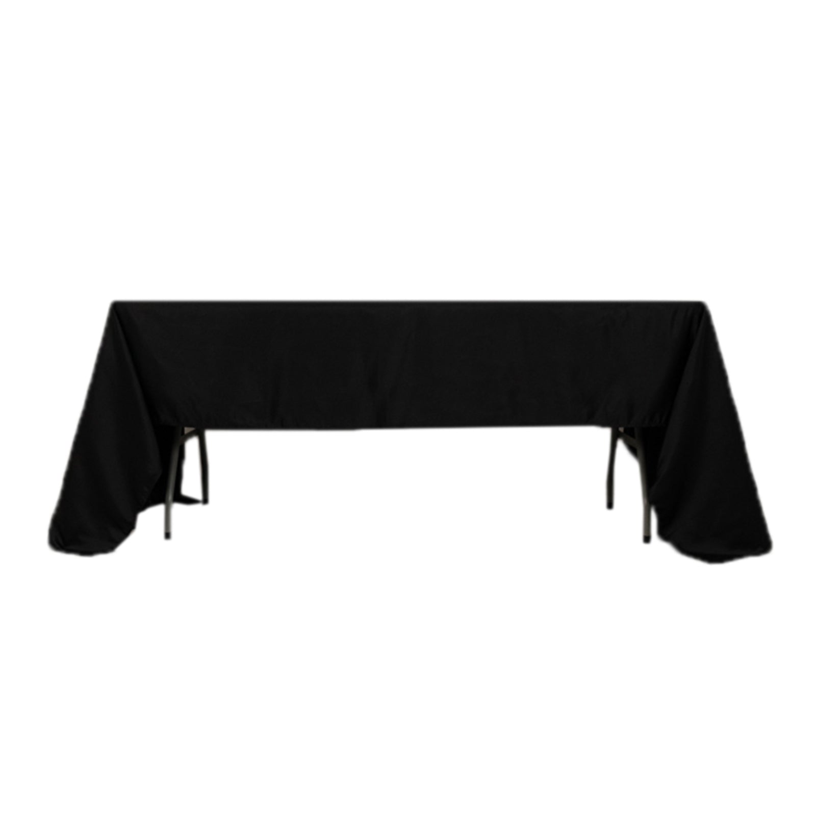 Lamour Satin 60"x126" Rectangle Tablecloth Black - Soft & Silk - Like Table Cover for Upscale Dining - Bell Racket Store